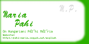 maria pahi business card